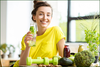 Woman drinking water