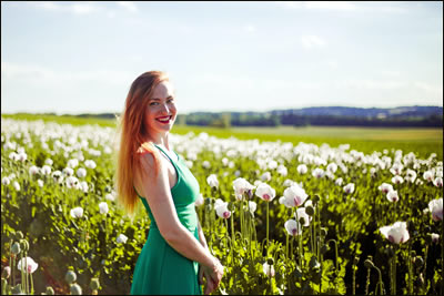 Girl getting sunlight