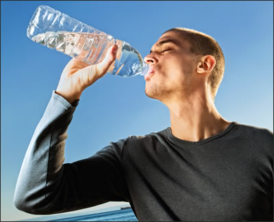 Man drinking water